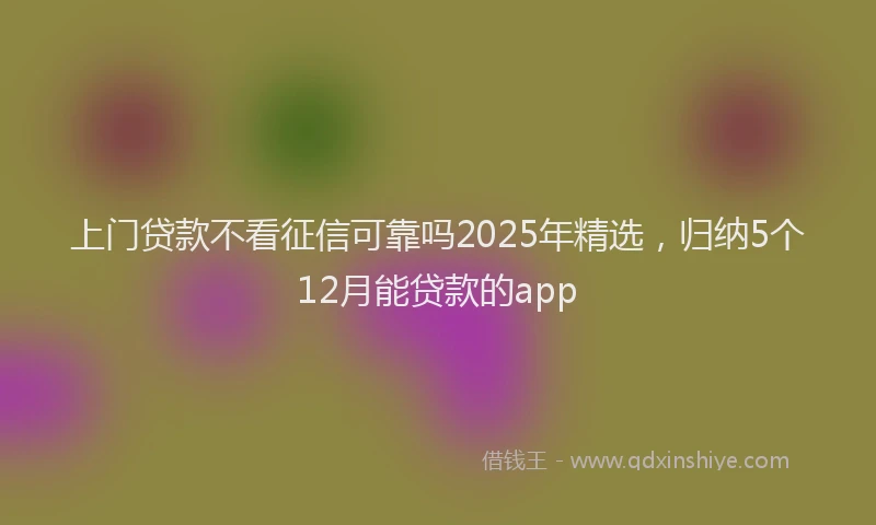 上门贷款不看征信可靠吗2025年精选，归纳5个12月能贷款的app