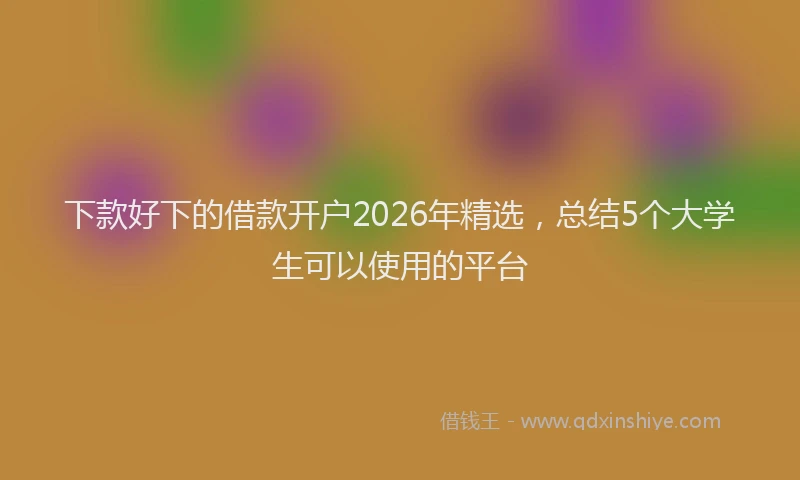 下款好下的借款开户2026年精选，总结5个大学生可以使用的平台