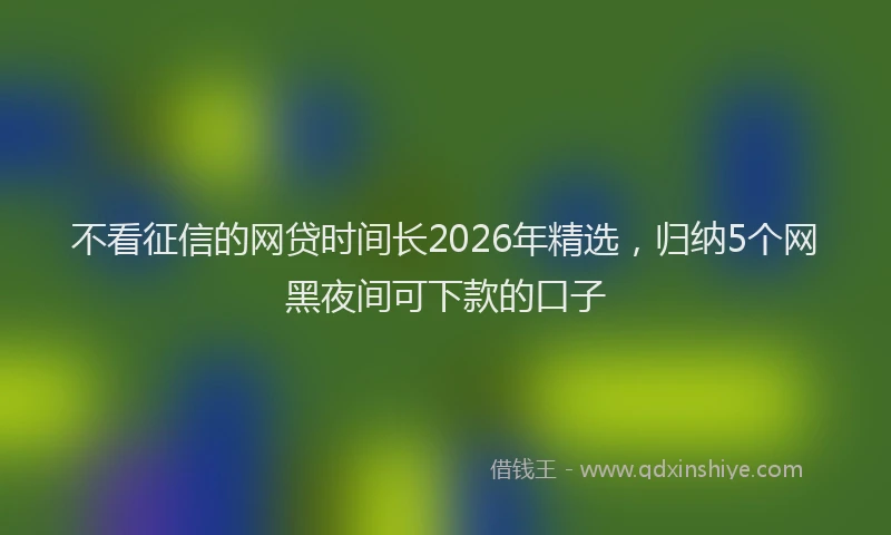 不看征信的网贷时间长2026年精选，归纳5个网黑夜间可下款的口子