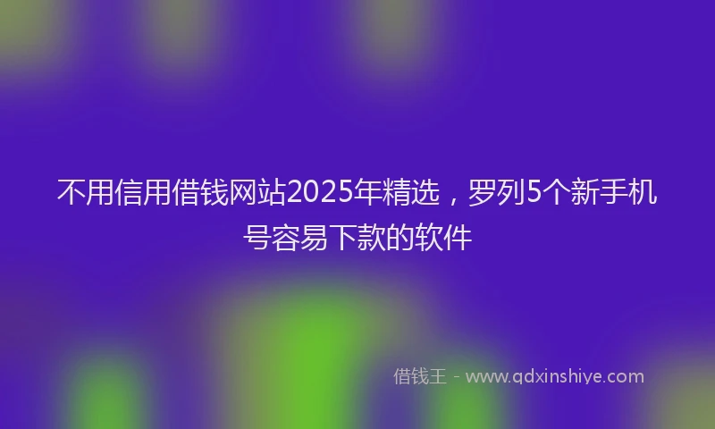不用信用借钱网站2025年精选，罗列5个新手机号容易下款的软件