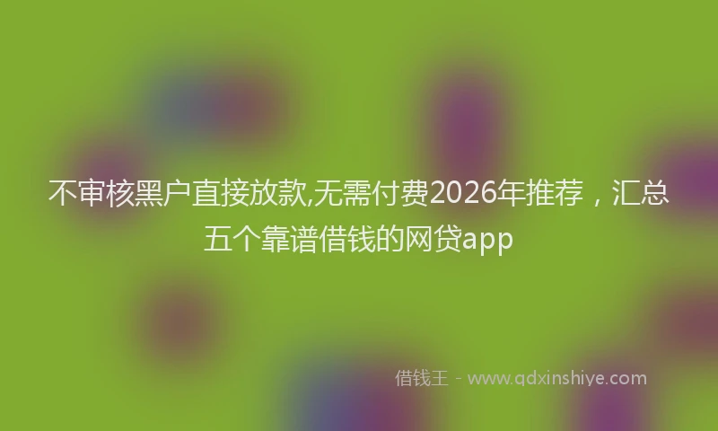 不审核黑户直接放款,无需付费2026年推荐，汇总五个靠谱借钱的网贷app