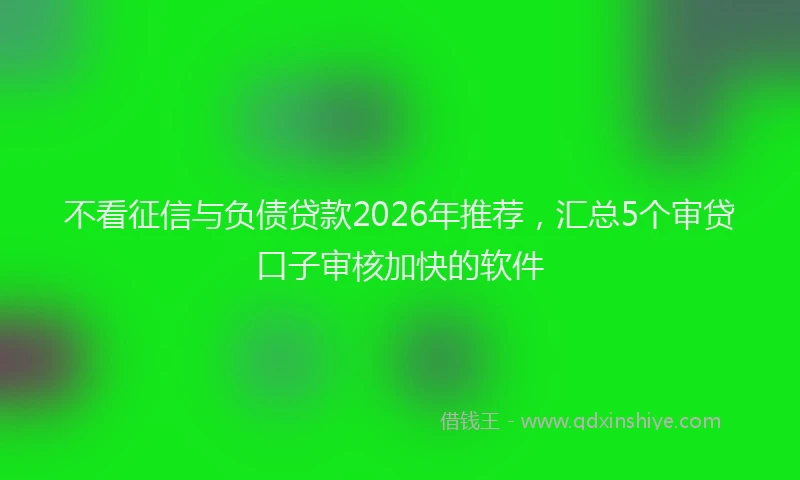 不看征信与负债贷款2026年推荐，汇总5个审贷口子审核加快的软件