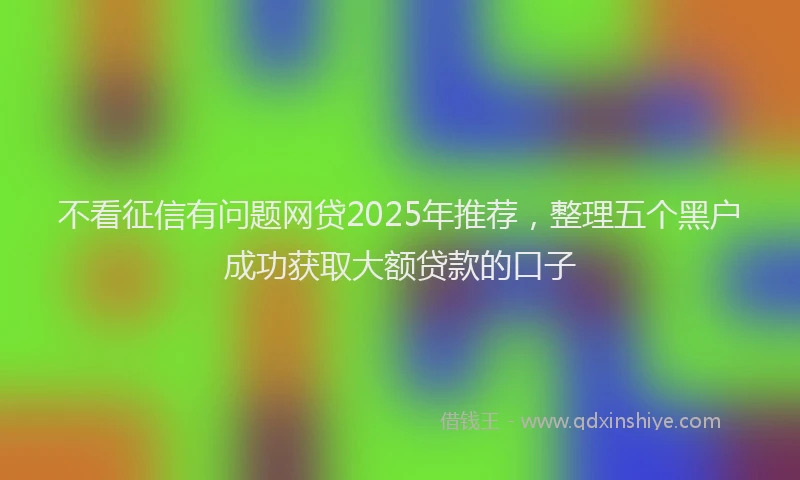 不看征信有问题网贷2025年推荐，整理五个黑户成功获取大额贷款的口子