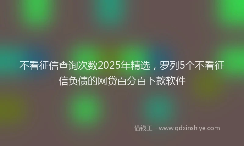 不看征信查询次数2025年精选，罗列5个不看征信负债的网贷百分百下款软件