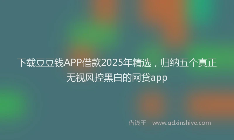 下载豆豆钱APP借款2025年精选，归纳五个真正无视风控黑白的网贷app