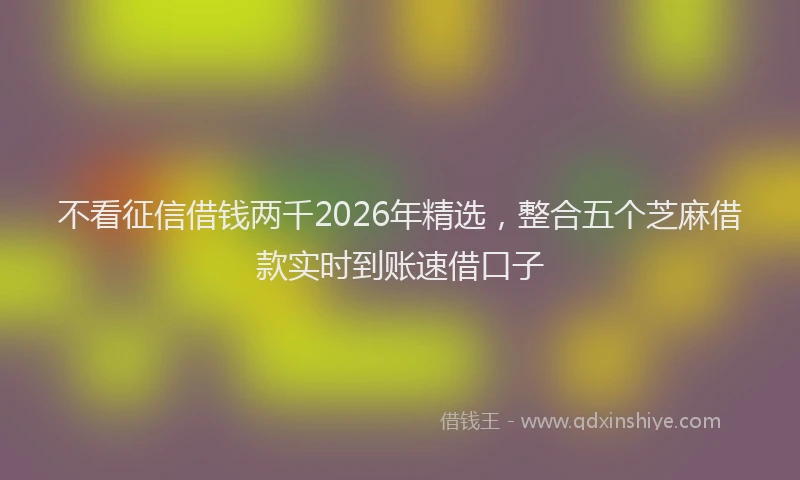不看征信借钱两千2026年精选，整合五个芝麻借款实时到账速借口子