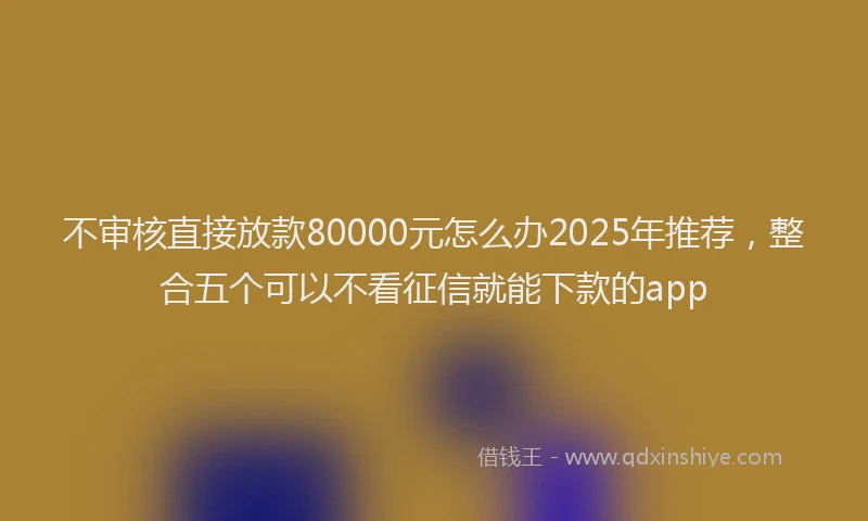 不审核直接放款80000元怎么办2025年推荐，整合五个可以不看征信就能下款的app