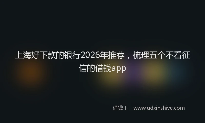 上海好下款的银行2026年推荐，梳理五个不看征信的借钱app