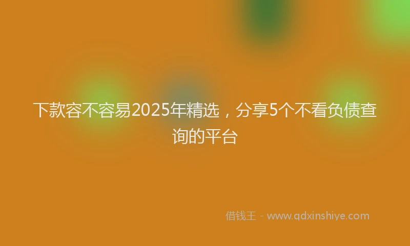 下款容不容易2025年精选，分享5个不看负债查询的平台