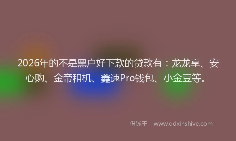 2026年的不是黑户好下款的贷款有：龙龙享、安心购、金帝租机、鑫速Pro钱包、小金豆等。