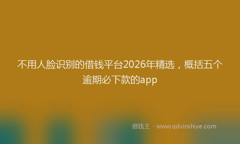 不用人脸识别的借钱平台2026年精选，概括五个逾期必下款的app