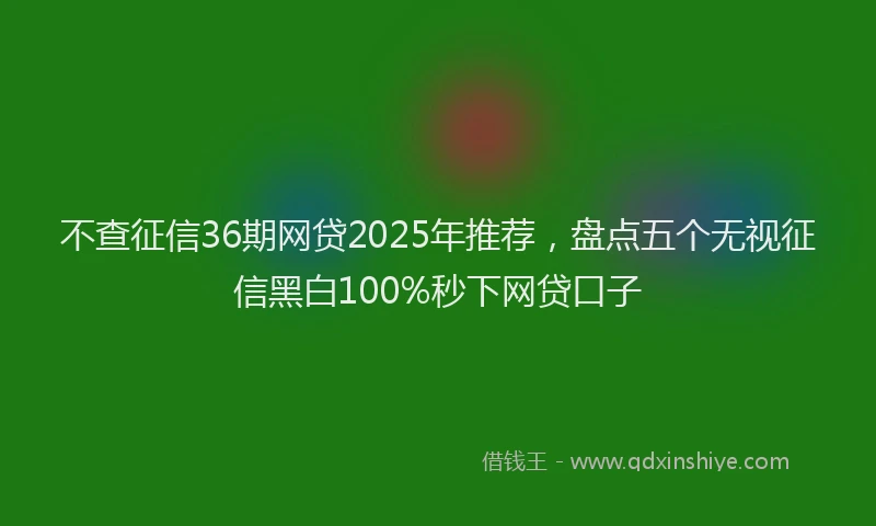 不查征信36期网贷2025年推荐，盘点五个无视征信黑白100%秒下网贷口子
