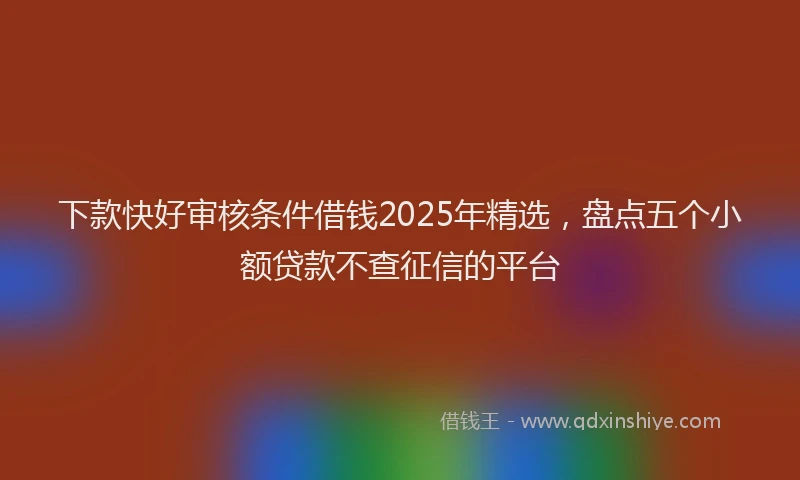 下款快好审核条件借钱2025年精选，盘点五个小额贷款不查征信的平台