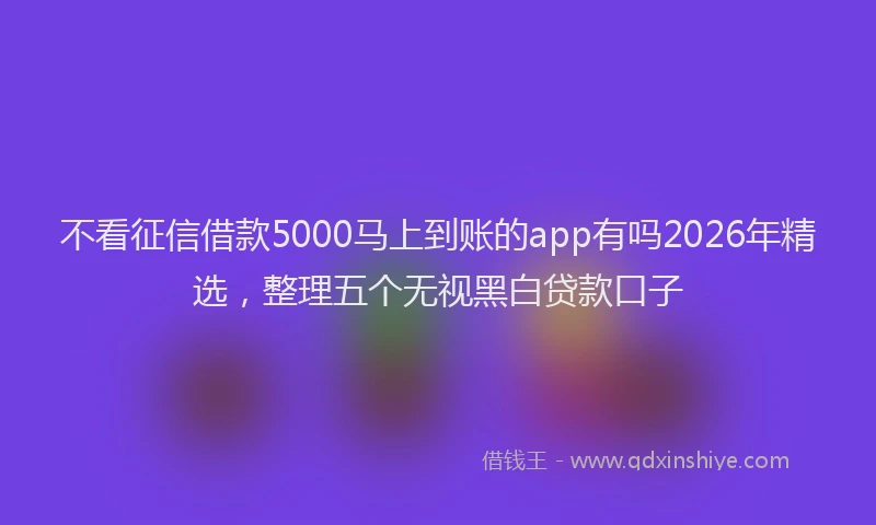 不看征信借款5000马上到账的app有吗2026年精选,整理五个无视黑白贷款口子