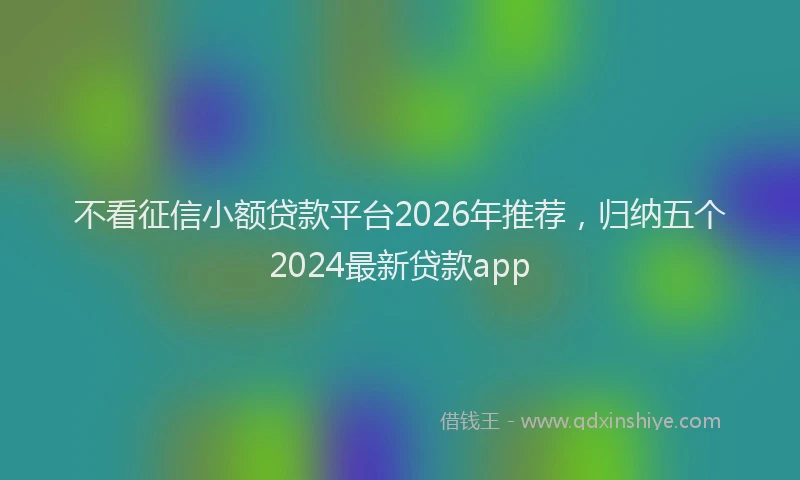 不看征信小额贷款平台2026年推荐,归纳五个2024最新贷款app