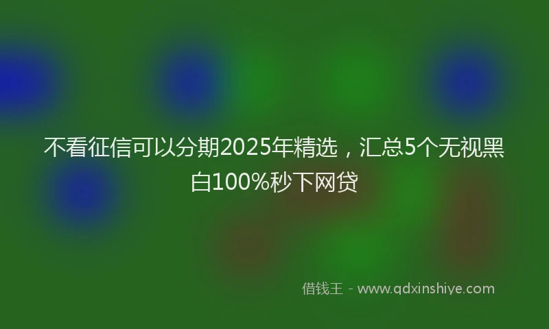不看征信可以分期2025年精选,汇总5个无视黑白100%秒下网贷