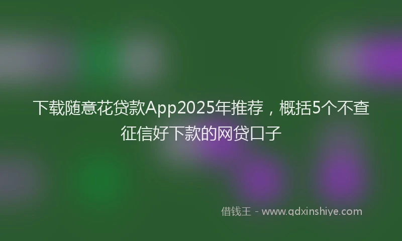 下载随意花贷款App2025年推荐，概括5个不查征信好下款的网贷口子