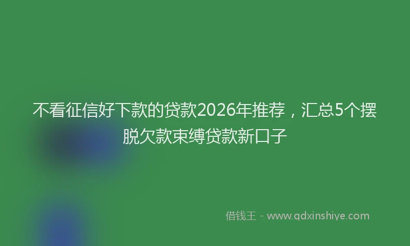 不看征信好下款的贷款2026年推荐，汇总5个摆脱欠款束缚贷款新口子