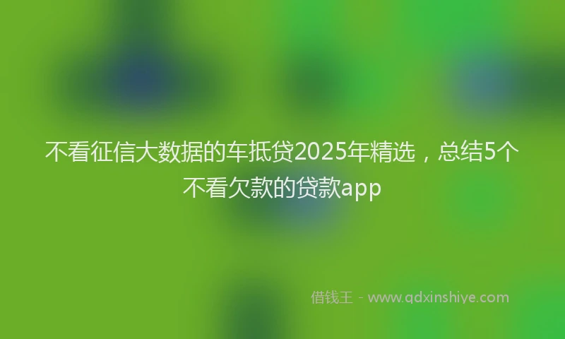 不看征信大数据的车抵贷2025年精选，总结5个不看欠款的贷款app