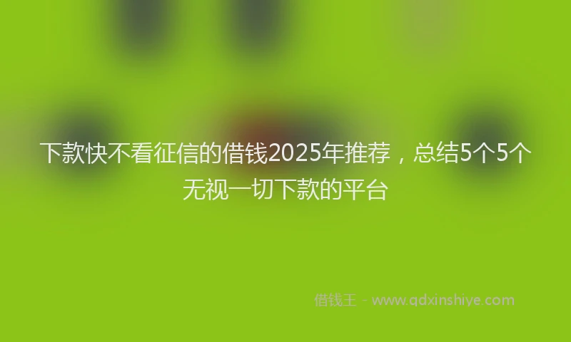 下款快不看征信的借钱2025年推荐，总结5个5个无视一切下款的平台