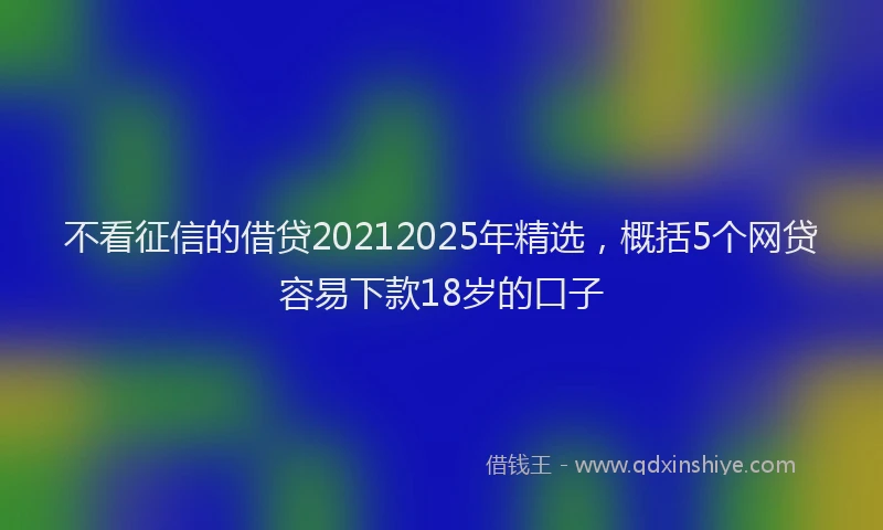 不看征信的借贷20212025年精选,概括5个网贷容易下款18岁的口子