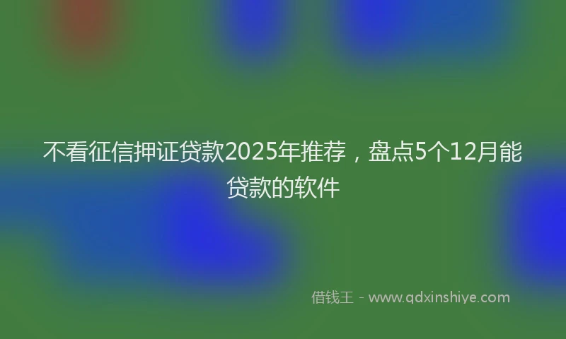 不看征信押证贷款2025年推荐，盘点5个12月能贷款的软件
