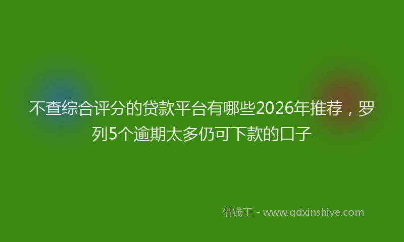 不查综合评分的贷款平台有哪些2026年推荐，罗列5个逾期太多仍可下款的口子