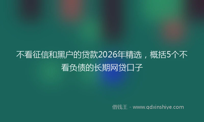 不看征信和黑户的贷款2026年精选，概括5个不看负债的长期网贷口子