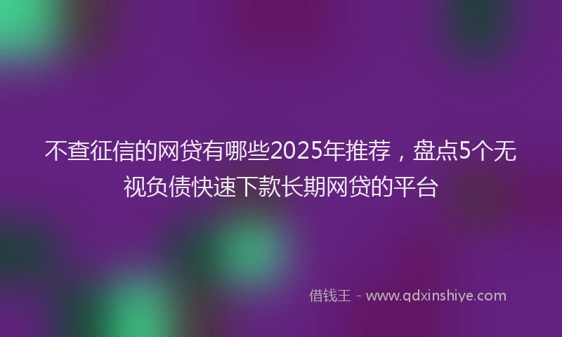 不查征信的网贷有哪些2025年推荐，盘点5个无视负债快速下款长期网贷的平台