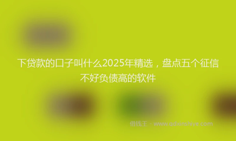 下贷款的口子叫什么2025年精选，盘点五个征信不好负债高的软件