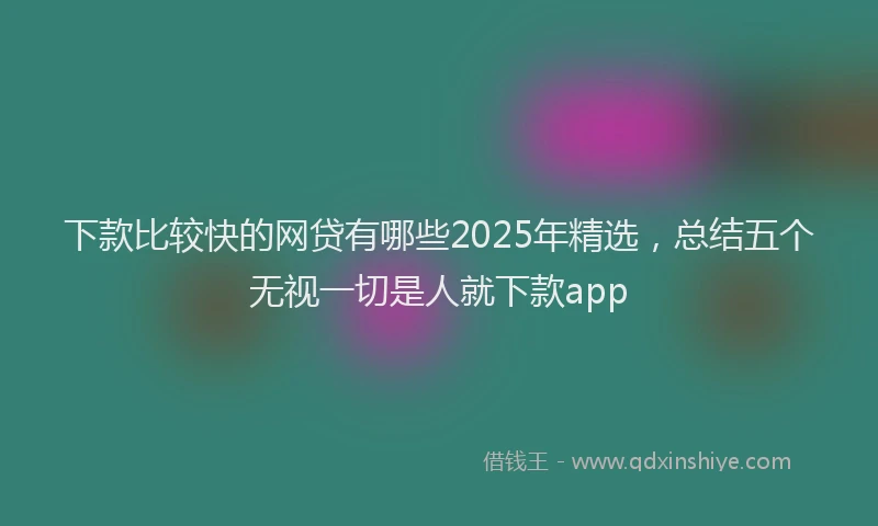 下款比较快的网贷有哪些2025年精选，总结五个无视一切是人就下款app