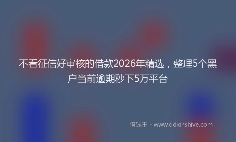 不看征信好审核的借款2026年精选,整理5个黑户当前逾期秒下5万平台