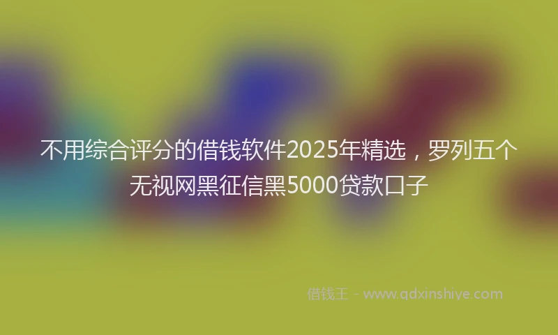 不用综合评分的借钱软件2025年精选，罗列五个无视网黑征信黑5000贷款口子