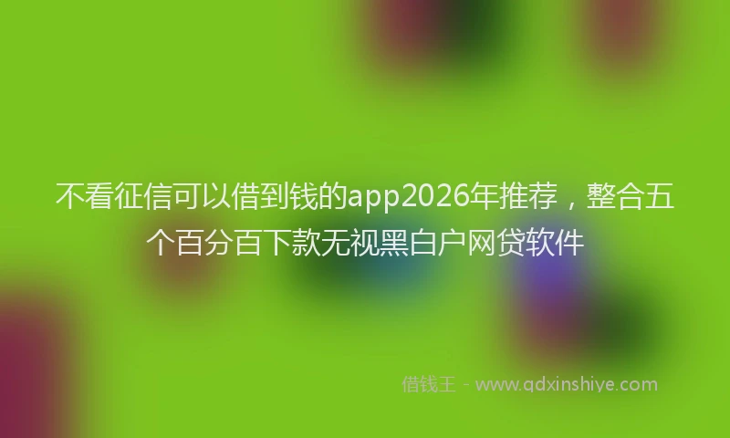 不看征信可以借到钱的app2026年推荐,整合五个百分百下款无视黑白户网贷软件