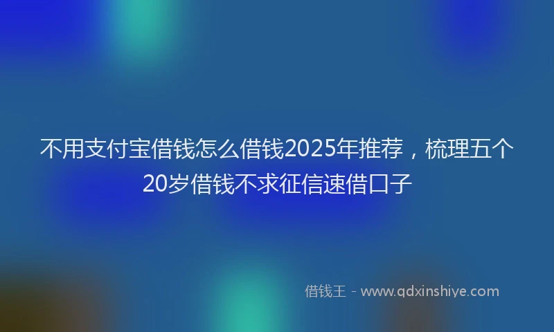 不用支付宝借钱怎么借钱2025年推荐,梳理五个20岁借钱不求征信速借口子