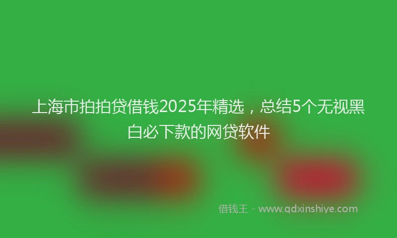 上海市拍拍贷借钱2025年精选，总结5个无视黑白必下款的网贷软件