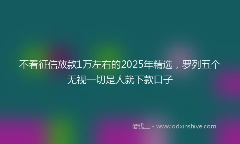 不看征信放款1万左右的2025年精选，罗列五个无视一切是人就下款口子