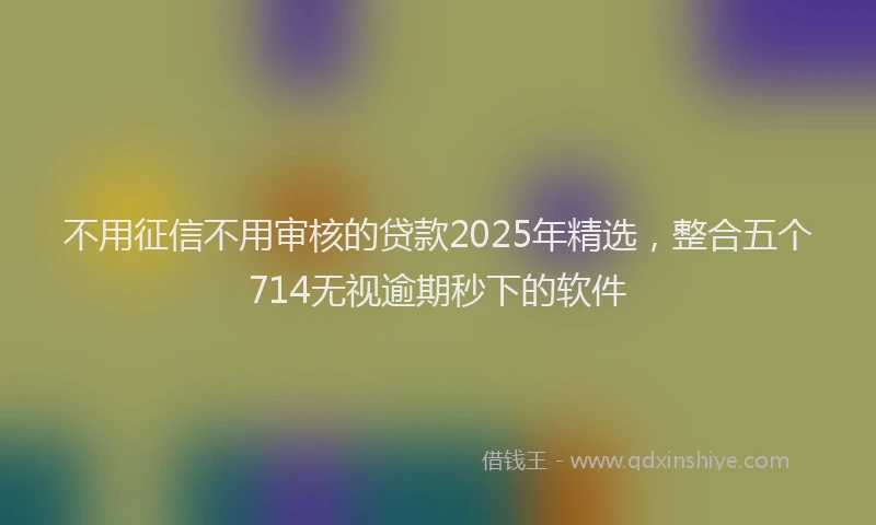 不用征信不用审核的贷款2025年精选,整合五个714无视逾期秒下的软件