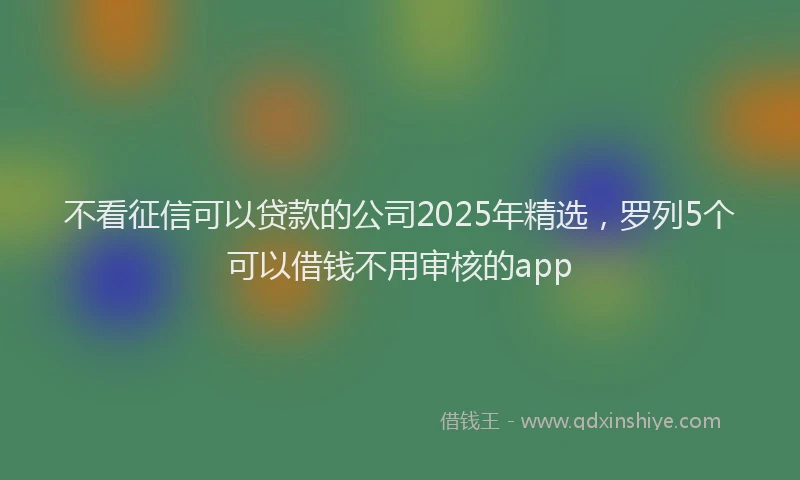 不看征信可以贷款的公司2025年精选，罗列5个可以借钱不用审核的app