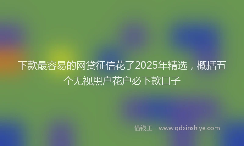 下款最容易的网贷征信花了2025年精选，概括五个无视黑户花户必下款口子