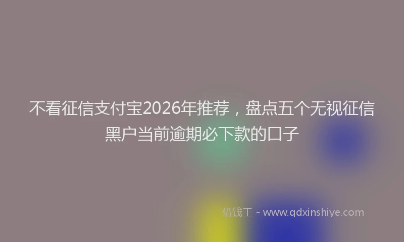 不看征信支付宝2026年推荐，盘点五个无视征信黑户当前逾期必下款的口子