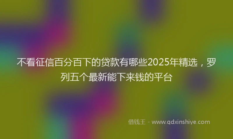 不看征信百分百下的贷款有哪些2025年精选，罗列五个最新能下来钱的平台