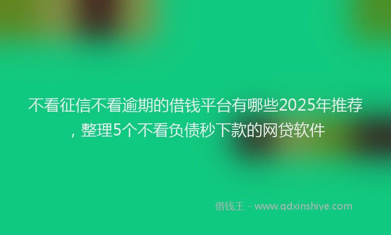不看征信不看逾期的借钱平台有哪些2025年推荐,整理5个不看负债秒下款的网贷软件