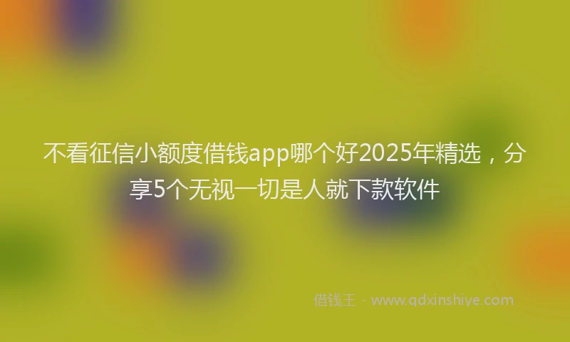 不看征信小额度借钱app哪个好2025年精选,分享5个无视一切是人就下款软件