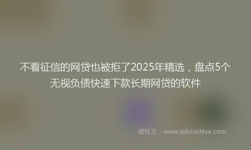 不看征信的网贷也被拒了2025年精选,盘点5个无视负债快速下款长期网贷的软件