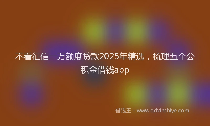 不看征信一万额度贷款2025年精选,梳理五个公积金借钱app