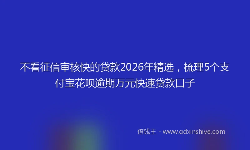 不看征信审核快的贷款2026年精选，梳理5个支付宝花呗逾期万元快速贷款口子