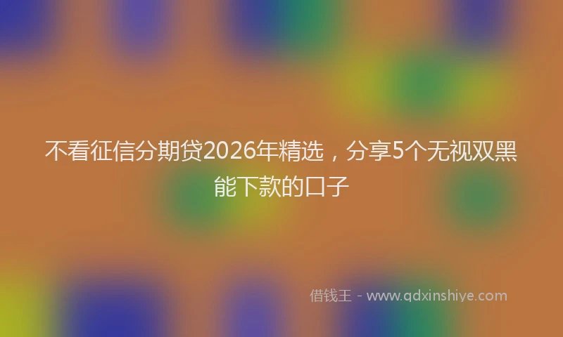 不看征信分期贷2026年精选,分享5个无视双黑能下款的口子