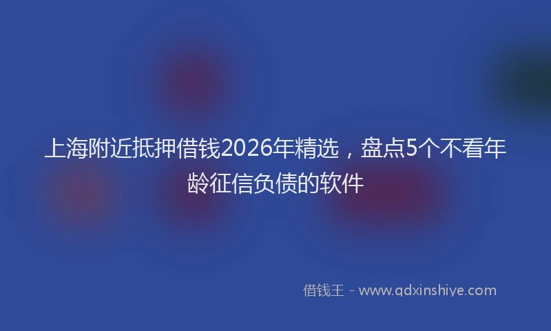 上海附近抵押借钱2026年精选,盘点5个不看年龄征信负债的软件