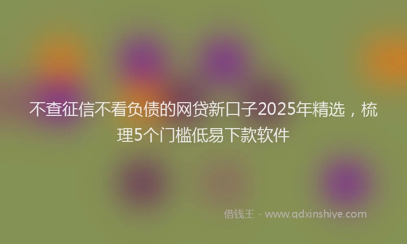 不查征信不看负债的网贷新口子2025年精选，梳理5个门槛低易下款软件